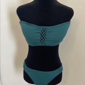 Teal Bandeau Bikini Set